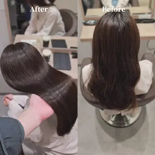 セミロング カラー 縮毛矯正をしている人 のためのカラーのヘアスタイル