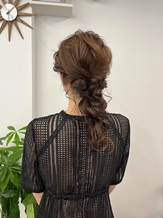 セミロング カラー ヘアアレンジ HIROKO / 透明感暖色カラー🎀のヘアスタイル