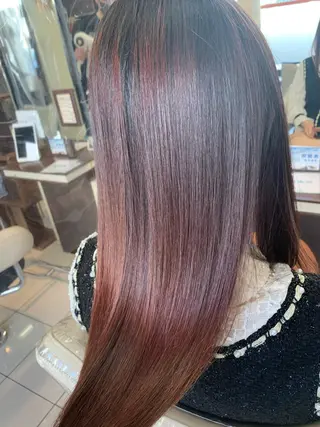 ロング パーマ ブリーチでもできる 縮毛矯正相原慎🌈のヘアスタイル
