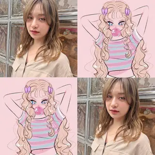 セミロング カラー パーマ ヘアアレンジ メンズ ネイル マツエク・マツパ 天神レイヤーカット No.1💖マユカのヘアスタイル