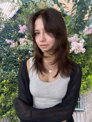 セミロング カラー 縮毛矯正 髪質改善寺坂雄飛💐のヘアスタイル