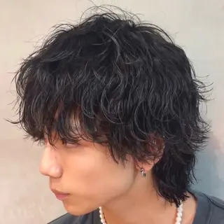 ミディアム パーマ ヘアアレンジ メンズ fifth 石川 凪のヘアスタイル