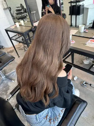 セミロング カラー パーマ ヘアアレンジ 暖色💖ツヤ髪💖 masae🌼のヘアスタイル