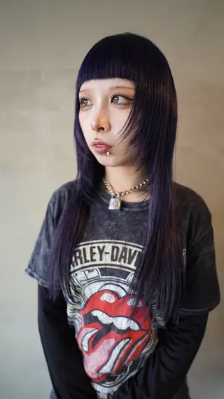 ロング カラー 石江 奈琉のヘアスタイル