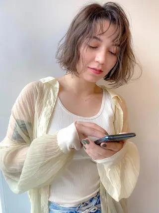 ミディアム カラー ボブ特化美容師/ ボブパーマ/ミツイのヘアスタイル