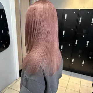 カラー セミロング ♡韓国ヘア♡ ブリーチ✨ハイトーンのヘアスタイル