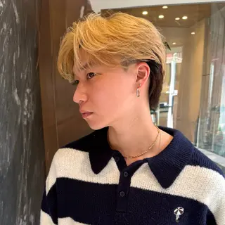 ミディアム カラー メンズ 💈原宿指名No.1 センターパート💈のヘアスタイル