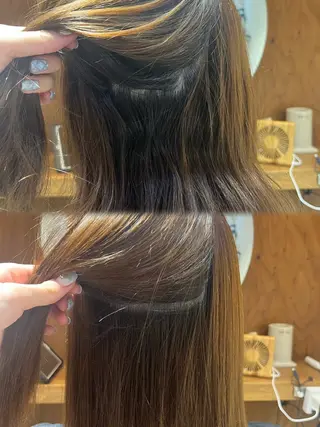 ミディアム 塩川ももこ/ 自然な縮毛矯正のヘアスタイル