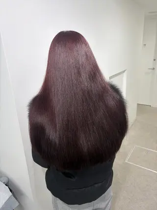 ロング カラー 💗愛され暖色💗 ピンク/レッド💗のヘアスタイル