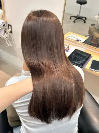 セミロング カラー ハイライト/レイヤー /艶髪/吉田愛望のヘアスタイル