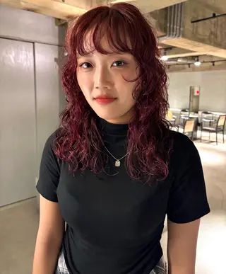 セミロング カラー 加古 遥のヘアスタイル