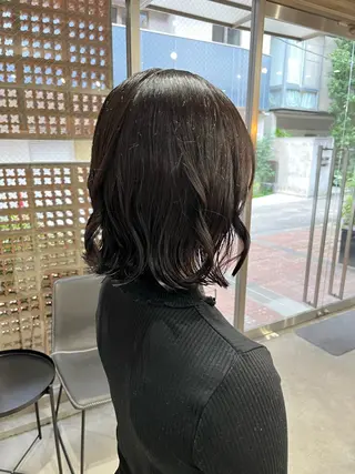 ミディアム カラー パーマ 表参道🌿赤み消し カラー/チナツのヘアスタイル