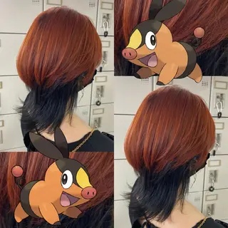 ミディアム コテ巻き風パーマ 🦋にこ🦋のヘアスタイル