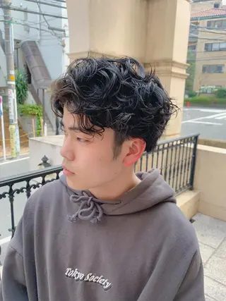 ミディアム パーマ メンズ ‪🌿パーマ大好評 メンズ特化🌿ワタルのヘアスタイル