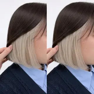 ミディアム カラー ハイトーン🎀 暖色系カラー🎀愛美のヘアスタイル