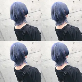 ショート カラー ヘアアレンジ TAKUMAブリーチ /切りっぱなし🪽のヘアスタイル