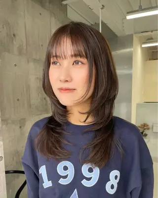 セミロング カラー 錦 茉李 @lm.mari03のヘアスタイル