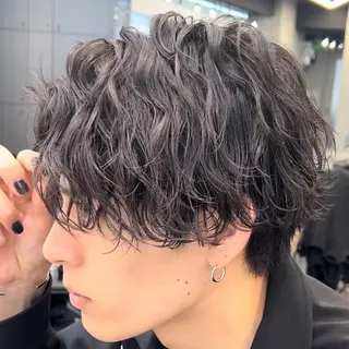 ミディアム パーマ ヘアアレンジ メンズ fifth 石川 凪のヘアスタイル