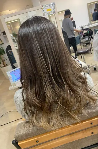ロング カラー 饒平名 知也のヘアスタイル