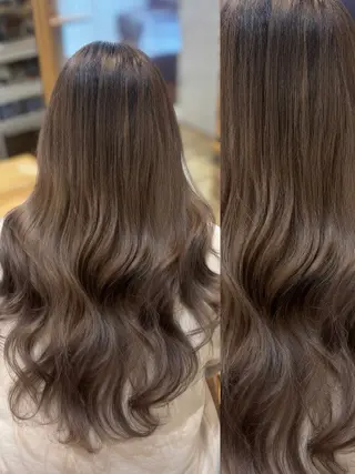 ロング カラー 👑髪質改善wカラー /ハイトーン/アユカのヘアスタイル