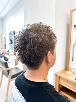 カラー メンズ ブリーチカラー🔥 パーマ【佐々木凌平】のヘアスタイル