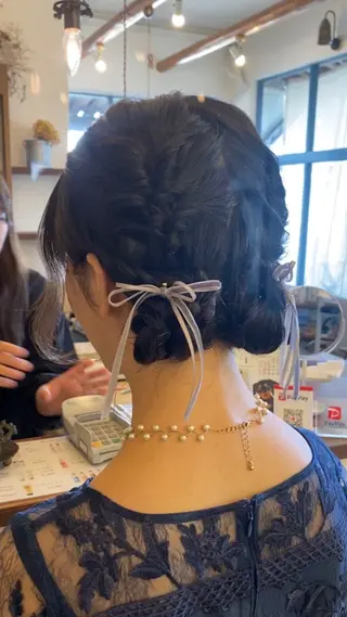 ミディアム ヘアアレンジ お呼ばれヘア｜ 金山｜山本夏菜のヘアスタイル