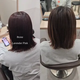 ミディアム カラー 縮毛矯正をしている人 のためのカラーのヘアスタイル