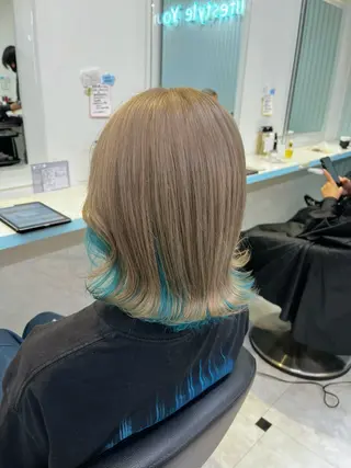 ミディアム カラー ブリーチカラー 🩵MIZUKIのヘアスタイル