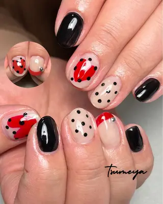 ネイル tsumeya ゆるかわ手描きネイルのネイルデザイン