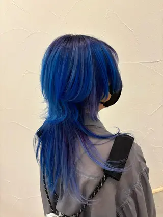 ロング カラー ヘアアレンジ メンズ ミドウチ アヤカのヘアスタイル