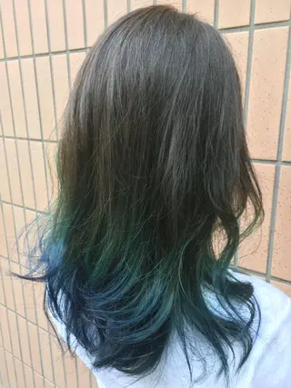 セミロング カラー パーマ 【白髪ぼかし】 矢内　夏輝のヘアスタイル