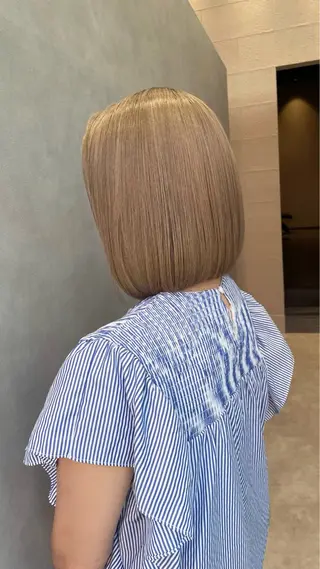 ショート カラー 韓国メンズヘア　ミル クティボブ　足立佳代のヘアスタイル