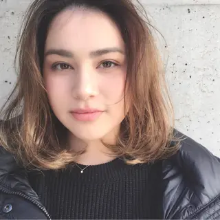 ミディアム カラー パーマ ヘアアレンジ メンズ キッズ ネイル マツエク・マツパ 韓国風×透明感カラー 髪質改善オタベシンヤのヘアスタイル