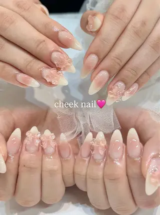 ネイル 🎀チーク/ちゅるん 🫧chisa🎀のネイルデザイン