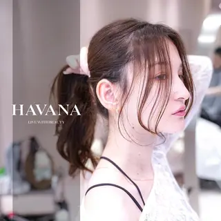 セミロング カラー １HAVANA.渋谷 【レイヤー/韓国】のヘアスタイル
