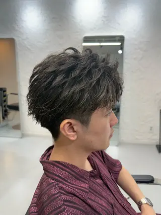 ショート パーマ メンズ 稲村侑斗ダウンパーマ メンズパーマのヘアスタイル