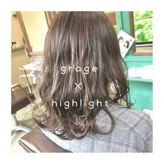 セミロング カラー パーマ ヘアアレンジ ゆさこのか ダブルカラー／縮毛のヘアスタイル