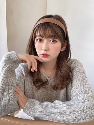 セミロング カラー パーマ モテ髪×トレンド💕 小顔レイヤー 金井のヘアスタイル