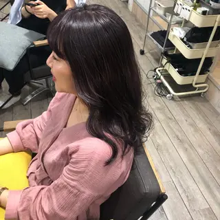 ミディアム カラー パーマ ヘアアレンジ 顔周りカット・相談 レイヤーも◎しずくのヘアスタイル