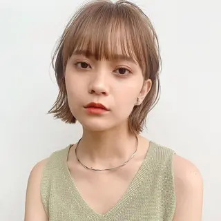 ショート カラー 🌱小顔ヘア/ボブ ミディアム/双葉🌱のヘアスタイル
