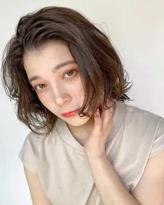 ミディアム パーマ 銀座No.1髪質改善 縮毛矯正/本木のヘアスタイル