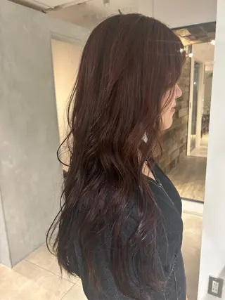ロング カラー 暖色カラー 奥村陽花のヘアスタイル