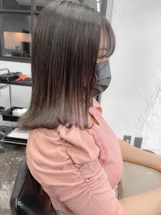 ミディアム カラー ✨ブリーチなし透明感 池袋 水野のヘアスタイル
