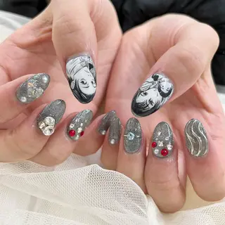 セミロング 池袋痛ネイル Nok. 渡辺のネイルデザイン