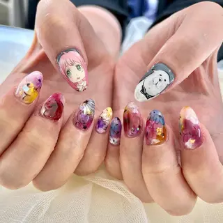 セミロング 池袋痛ネイル Nok. 渡辺のネイルデザイン