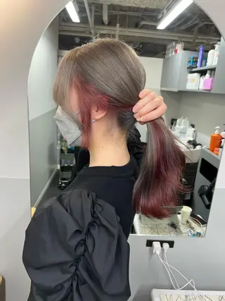 ミディアム カラー 顔まわりの神様✨ 透明感カラー藤嶋秀幸のヘアスタイル