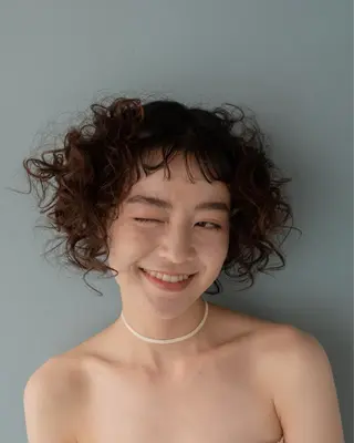 ミディアム カラー パーマ ヘアアレンジ robe 田中 実友のヘアスタイル