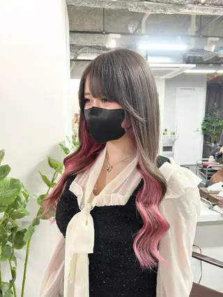 ロング カラー nailist mana𖤐´-のネイルデザイン