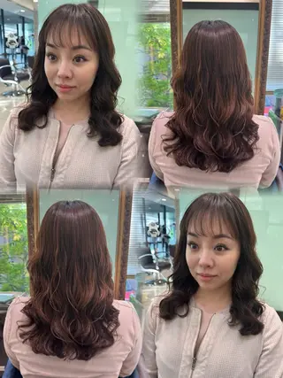 セミロング 大人可愛い♡コテ巻き パーマ🌼杉田 萌恵のヘアスタイル