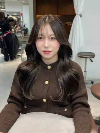 カラー ヘアアレンジ 似合わせ顔まわり カット💛森尾真由美のヘアスタイル